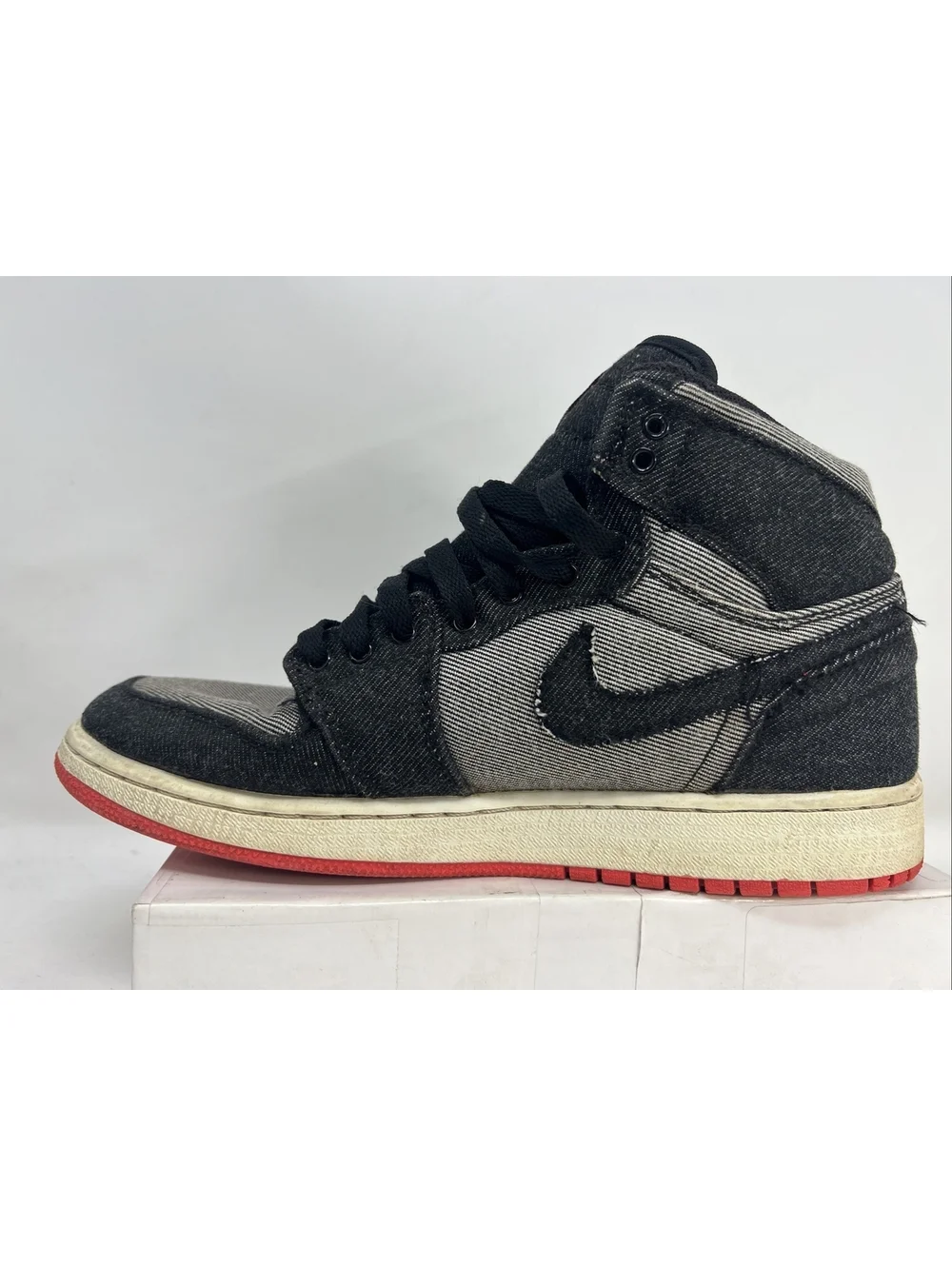 Nike Air Jordan 1 Retro Alarming Canvas Denim 440563-002 Youth Sz 7Y womens 8.5